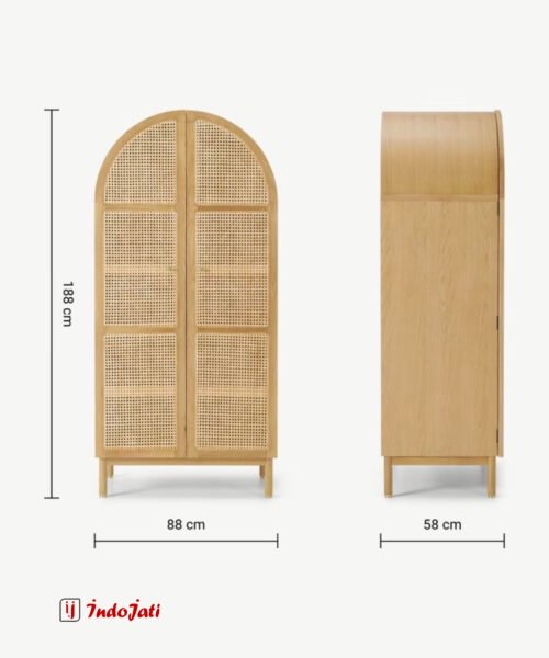 Lemari Pakaian Rattan Setengah Lingkaran