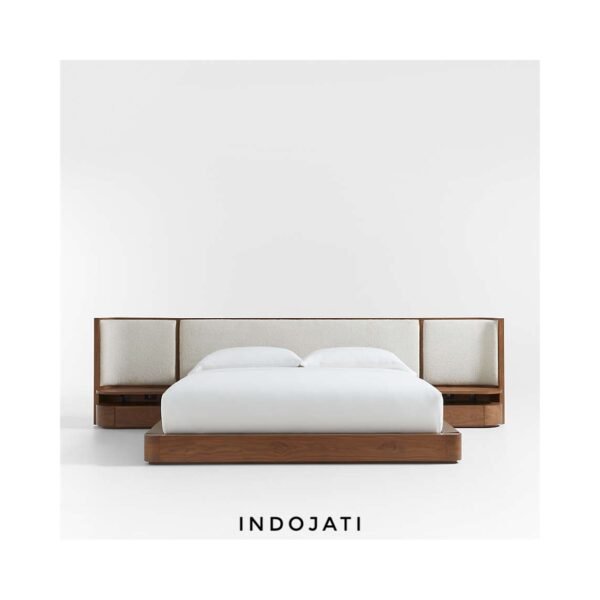 Tempat Tidur Minimalis Lengkung Jok Nakas Samping