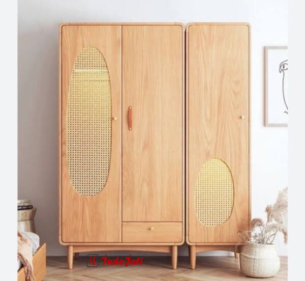 Lemari Pakaian Aesthetic Kayu Jati
