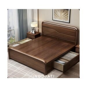 Tempat Tidur Minimalis Full Blok Kayu Jati Asli1
