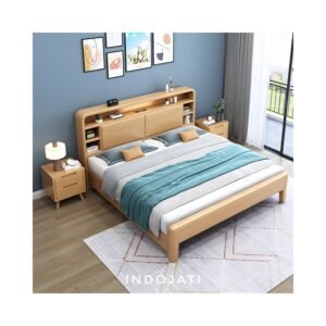Tempat Tidur Minimalis Japandi Kayu Jati